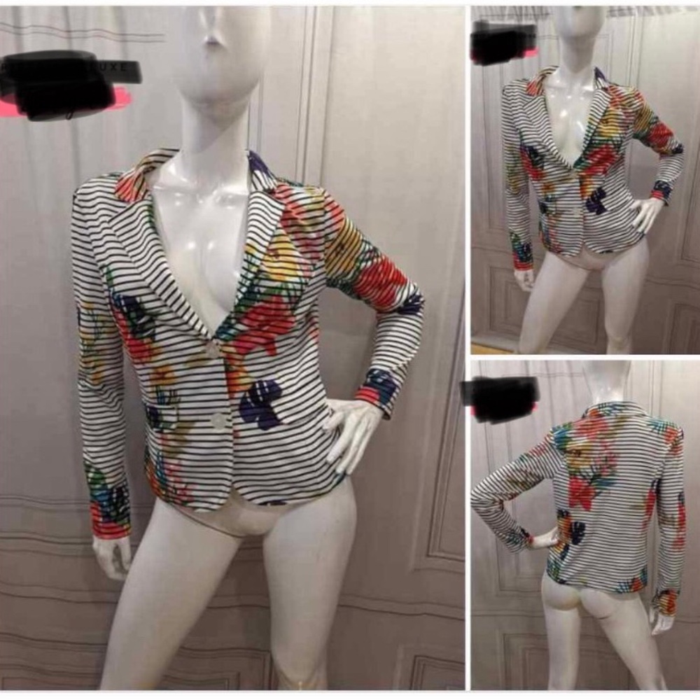 Jane & John Striped Floral Blazer small